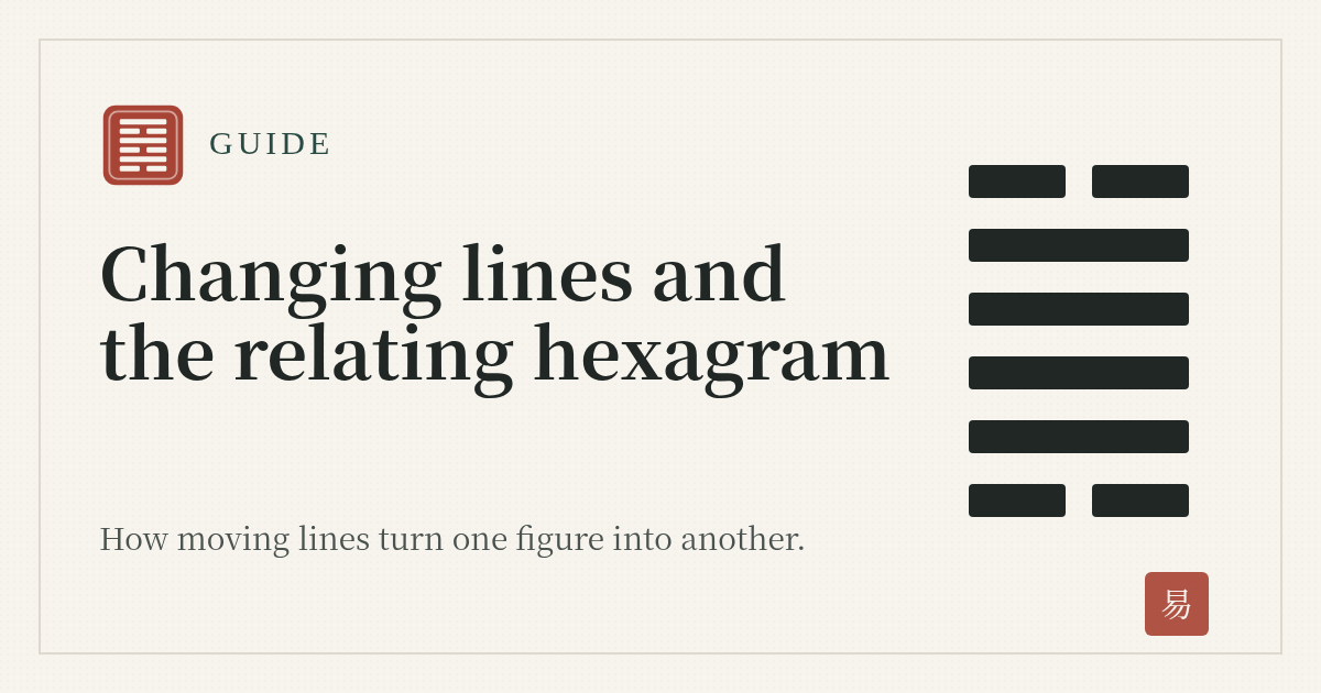 Changing Lines and the Relating Hexagram, Explained Changing Lines and the Relating Hexagram, Explained